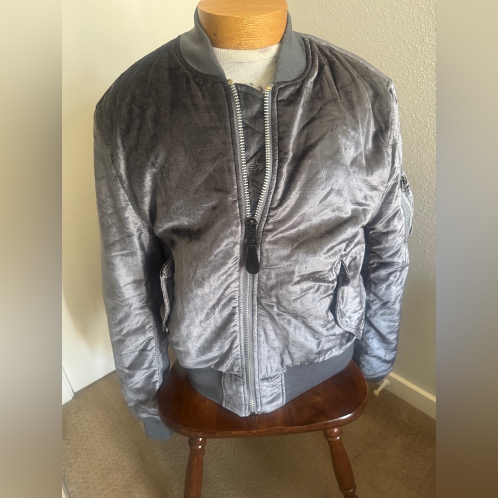 Men's Gray Bomber Reversible Jacket